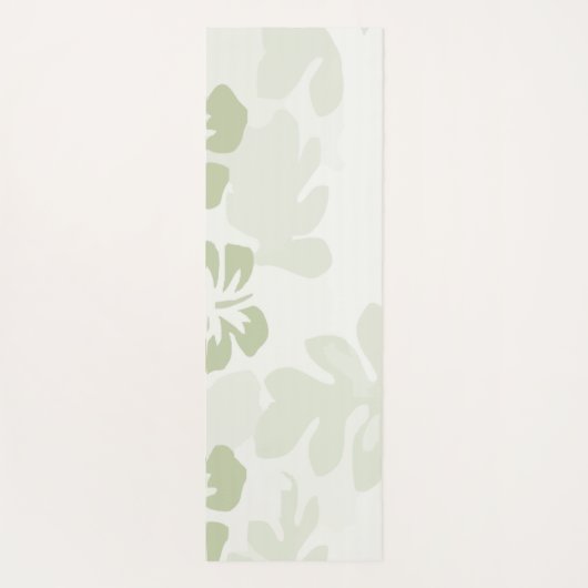 Elegant Muted Sage Hibiscus Pattern Yogamat (Achterkant)
