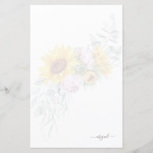 Elegant Muted Sunflower Spray - Aangepaste bakkeri