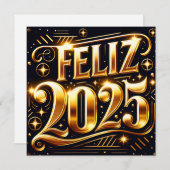 Elegant Muy feliz Año Nuevo 2025 Feestdagenkaart (Voorkant / Achterkant)