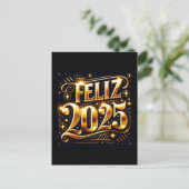 Elegant Muy feliz Año Nuevo 2025 Feestdagenkaart (Staand voorkant)