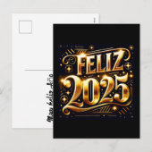 Elegant Muy feliz Año Nuevo 2025 Feestdagenkaart (Voorkant / Achterkant)