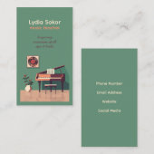  Elegant Muziek Docent Visitekaartje (Voorkant / Achterkant)