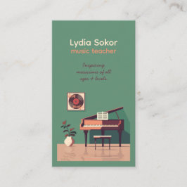 Elegant Muziek Docent Visitekaartje