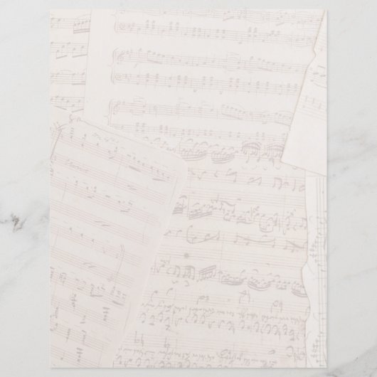 Elegant Muziek Initiaal Line Letter Paper (Achterkant)