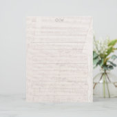  Elegant Muziek Initiaal Line Letter Paper (Staand voorkant)