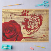 Elegant  Muziek Rood Rozenpapier Tissuepapier (Craft)