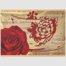 Elegant  Muziek Rood Rozenpapier