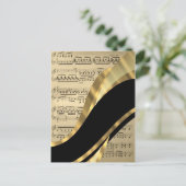 Elegant muziekblad briefkaart (Staand voorkant)