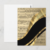 Elegant muziekblad briefkaart (Voorkant / Achterkant)