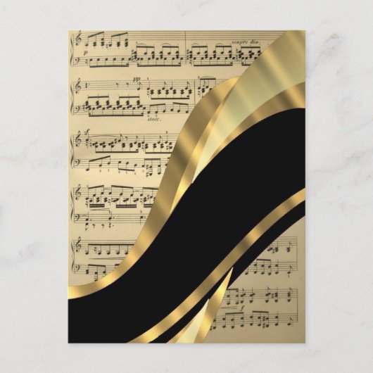 Elegant muziekblad briefkaart (Voorkant)
