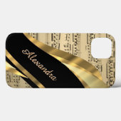 Elegant muziekblad gepersonaliseerd Case-Mate iPhone case (Achterkant (horizontaal))