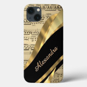 Elegant muziekblad gepersonaliseerd Case-Mate iPhone case (Achterkant)