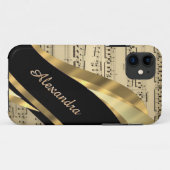 Elegant muziekblad gepersonaliseerd Case-Mate iPhone case (Achterkant (horizontaal))