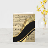 Elegant muziekblad kaart (Gele Bloem)