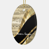 Elegant muziekblad keramisch ornament (Links)