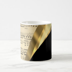 Elegant muziekblad koffiemok