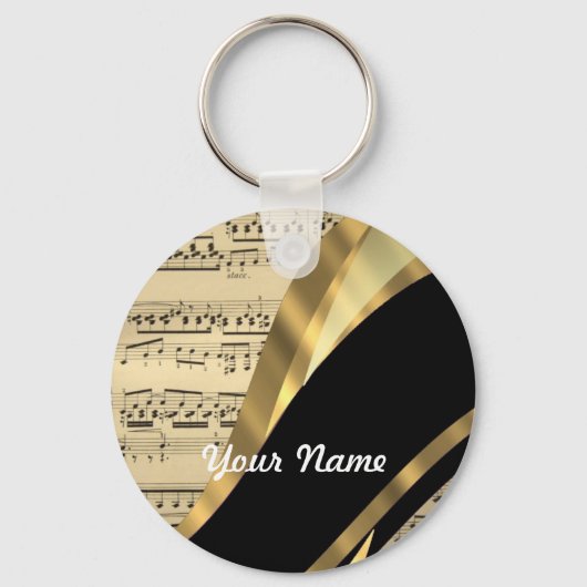 Elegant muziekblad sleutelhanger (Voorkant)