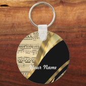 Elegant muziekblad sleutelhanger (Voorkant)