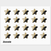 Elegant muziekblad ster sticker (Vel)