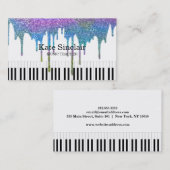 Elegant muziekdocent Piano Keys Musical Drip Visitekaartje (Voorkant / Achterkant)