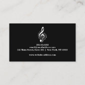 Elegant muziekdocent Piano Keys Musical Visitekaartje (Achterkant)