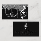 Elegant muziekdocent Piano Keys Musical Visitekaartje (Voorkant / Achterkant)