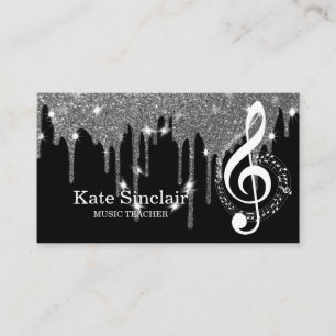 Elegant muziekdocent Piano Keys Musical Visitekaartje