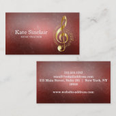 Elegant muziekdocent Piano Keys Musical Visitekaartje (Voorkant / Achterkant)