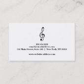 Elegant muziekdocent Piano Keys Musical Visitekaartje (Achterkant)