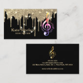 Elegant muziekdocent Piano Keys Musical Visitekaartje (Voorkant / Achterkant)