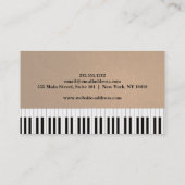 Elegant muziekdocent Piano Keys Musical Visitekaartje (Achterkant)