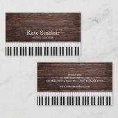 Elegant muziekdocent Piano Keys Musical Visitekaartje (Voorkant / Achterkant)