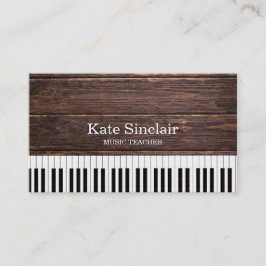 Elegant muziekdocent Piano Keys Musical Visitekaartje