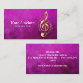 Elegant muziekdocent Piano Keys Musical Visitekaartje (Voorkant / Achterkant)