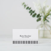 Elegant muziekdocent Piano Keys Musical Visitekaartje (Staand voorkant)