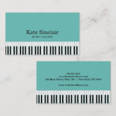 Elegant muziekdocent Piano Keys Musical Visitekaartje (Voorkant / Achterkant)