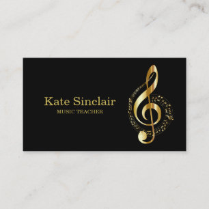 Elegant muziekdocent Piano Keys Musical Visitekaartje