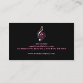 Elegant muziekdocent Piano Keys Musical Visitekaartje (Achterkant)