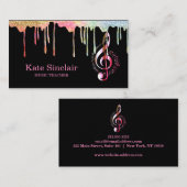 Elegant muziekdocent Piano Keys Musical Visitekaartje (Voorkant / Achterkant)