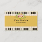 Elegant muziekdocent Piano Keys Musical Visitekaartje (Voorkant)