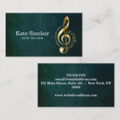 Elegant muziekdocent Piano Keys Musical Visitekaartje (Voorkant / Achterkant)