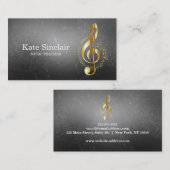 Elegant muziekdocent Piano Keys Musical Visitekaartje (Voorkant / Achterkant)