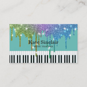Elegant muziekdocent Piano Keys Musical Visitekaartje