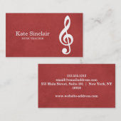 Elegant muziekdocent Piano Keys Musical Visitekaartje (Voorkant / Achterkant)