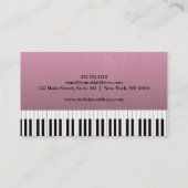 Elegant muziekdocent Piano Keys Musical Visitekaartje (Achterkant)