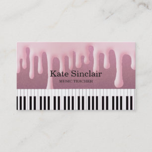 Elegant muziekdocent Piano Keys Musical Visitekaartje