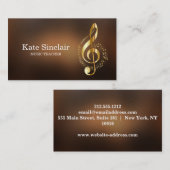 Elegant muziekdocent Piano Keys Musical Visitekaartje (Voorkant / Achterkant)