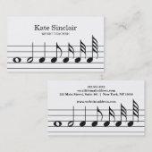 Elegant muziekdocent Piano Keys Musical Visitekaartje (Voorkant / Achterkant)