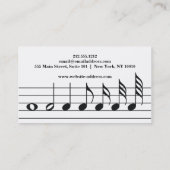 Elegant muziekdocent Piano Keys Musical Visitekaartje (Achterkant)