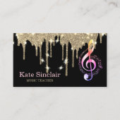 Elegant muziekdocent Piano Keys Musical Visitekaartje (Voorkant)